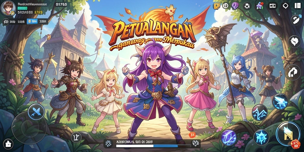 Tampilan gameplay Anime yang memikat dan dinamis.