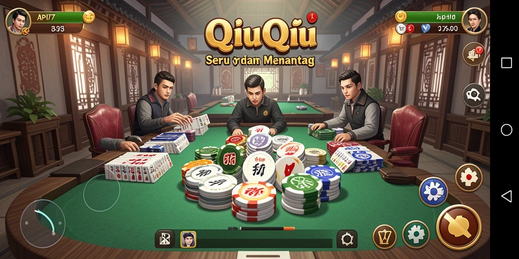 Tampilan gameplay QiuQiu yang menarik dan interaktif