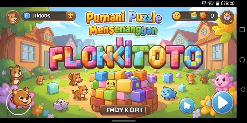 Screenshot gameplay FLOKITOTO menampilkan teka-teki yang menantang.