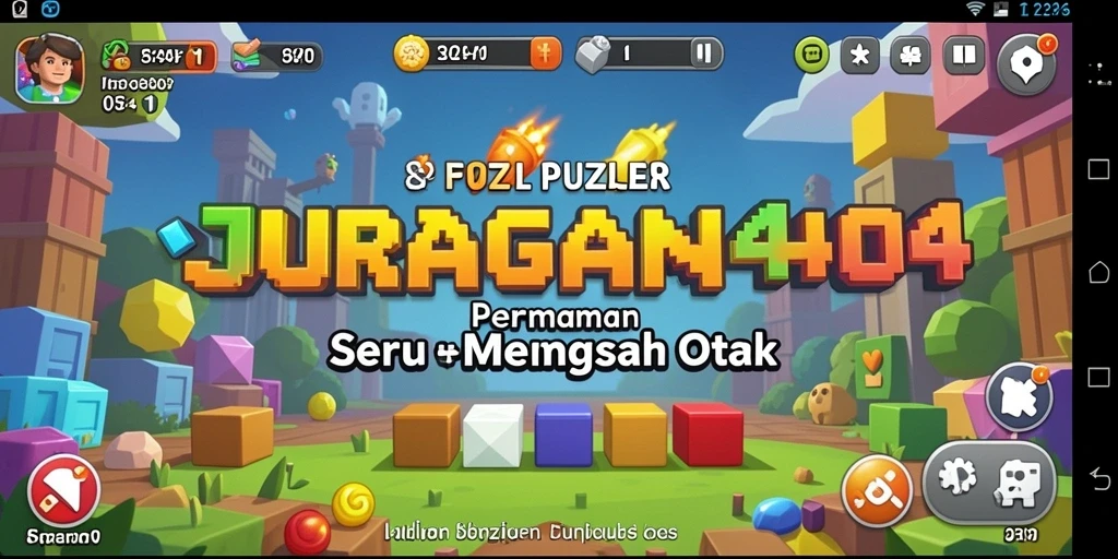 Tampilan gameplay menarik dari JURAGAN404 dengan teka-teki yang menantang.