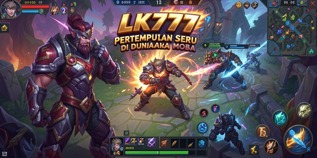 Gameplay seru LK777 dengan pertarungan strategis MOBA.