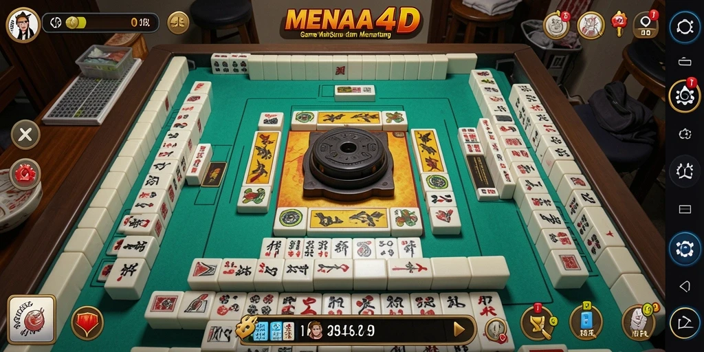 Tampilan gameplay MENARA4D yang menarik dalam permainan Mahjong.