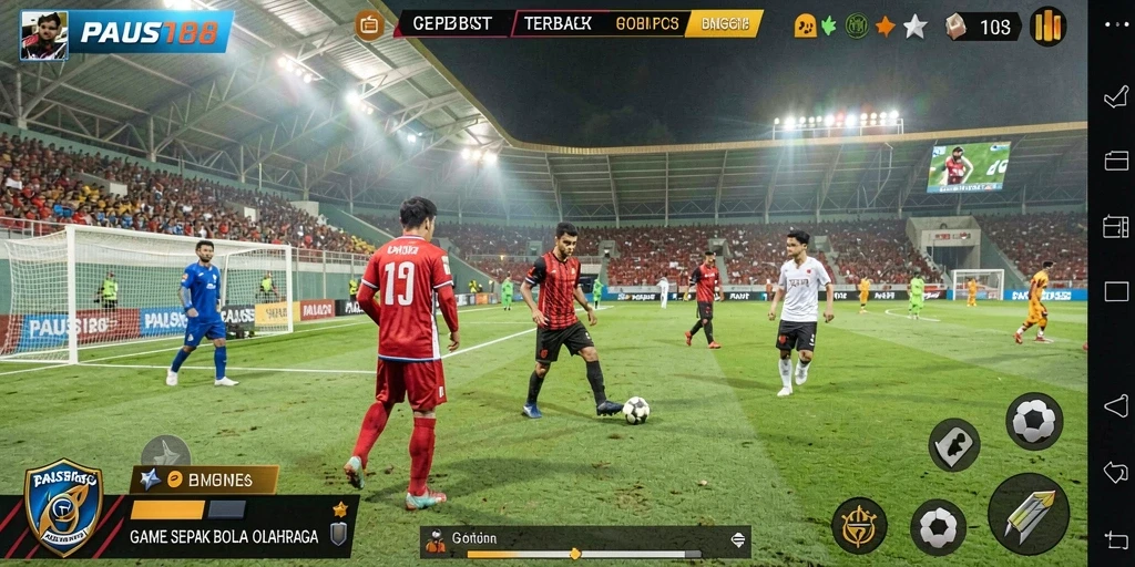 Tangkapan layar utama PAUS188 menunjukkan aksi seru dalam permainan sepak bola.