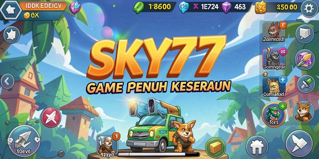 Tampilan gameplay <strong>SKY77</strong> yang menarik dan penuh warna.