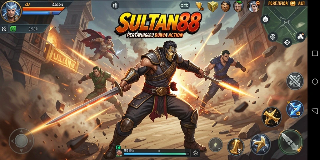 Tampilan gameplay SULTAN88 saat pertarungan seru.