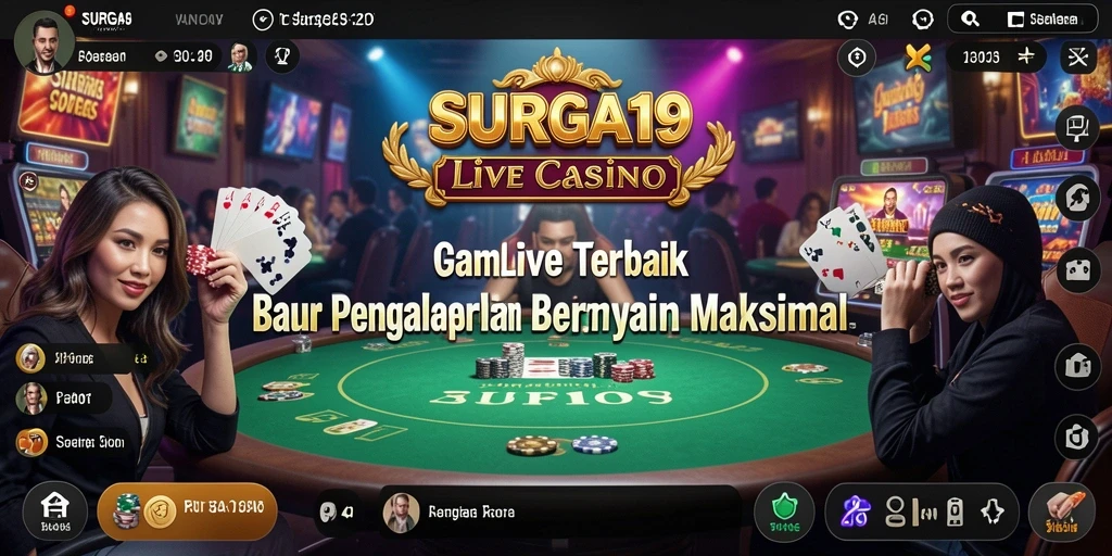 Tampilan menarik dari gameplay Live Casino di SURGA19.